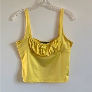Yellow Ruched Women’s Crop Top